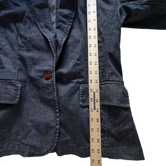 Sundance Women's Size 6 Blue Denim Cotton Tania Blazer Jacket One Button - Picture 11 of 14